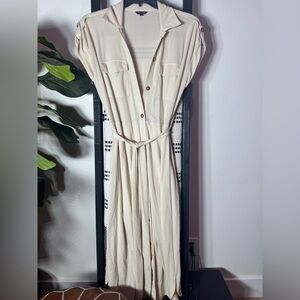 Massimo Dutti Cream Button-Down Dress